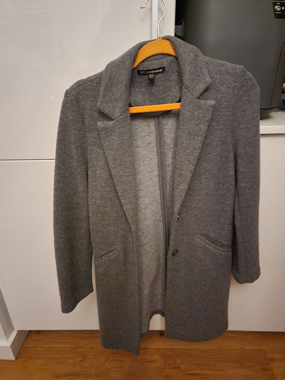 trf Outerwear Women's Gray Textured Long Coat